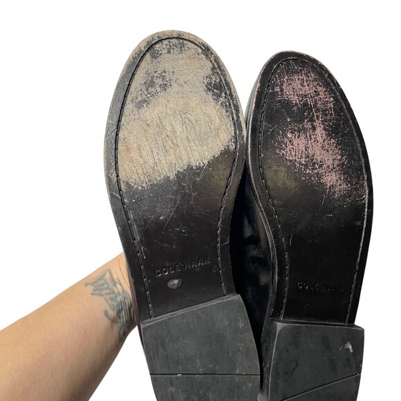 Cole Haan Mens Loafers 8.5 Black Leather Penny Slip-On Shoes - Picture 4 of 5